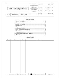 DMC16230NYU-LY datasheet: 16characters x 2lines; 5x7dots + cursor (1character); 0.3-7.0V 1.8mA LCD module DMC16230NYU-LY