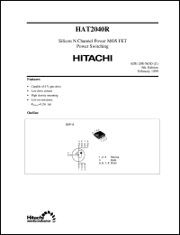HAT2040R datasheet: Power switching MOSFET HAT2040R