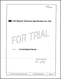 F-51373GNC-FW-AH datasheet: 240 x 320dots; dot size: 0.23 x 0.225mm; 0.3-7.0V; 0.7mA LCD module for trial F-51373GNC-FW-AH