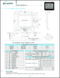 PG8080-A datasheet: 80x80dots; Dot size:0.66 x 0.66mm; dot pitch:0.76 x 0.76mm; LCD monitor (white LED backlight) PG8080-A