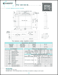 PG160160-B datasheet: 160x160dots; Dot size:0.34 x 0.34mm; dot pitch:0.37 x 0.37mm; LCD monitor PG160160-B