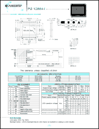 PG12864-I datasheet: 128x64 dots; dot size:0.28 x 0.35mm; dot pitch:0.32 x 0.39mm; LCD monitor PG12864-I