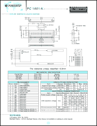 PC1601-K datasheet: 1 lines; 16 characters; dot size:0.55 x 0.75; dot pitch:0.63 x 0.83;  LCD monitor PC1601-K
