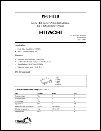 PF01411B datasheet: Power MOSFET RF amplifier module PF01411B