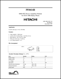 PF0414B datasheet: Power MOSFET RF amplifier module PF0414B