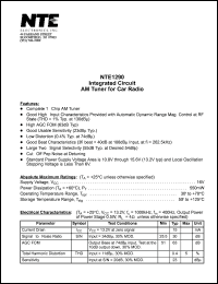 NTE1290 datasheet: Integrated circuit. AM tuner for radio. NTE1290