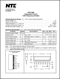 NTE1499 datasheet: Integrated circuit. 1/20 frequency divider. NTE1499