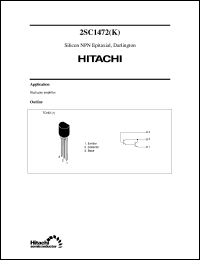 2SC1472 datasheet: Small signal switching Darlington transistor 2SC1472