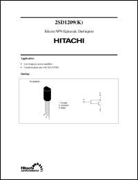 2SD1209 datasheet: Small signal switching Darlington transistor 2SD1209