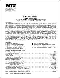 NTE1721 datasheet: Integrated circuit. Pulse width modulator (PWM) regulator. NTE1721