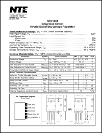 NTE1894 datasheet: Integrated circuit. Hybrid switching voltage regulator. NTE1894
