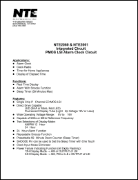 NTE2061 datasheet: Integrated circuit. PMOS LSI alarm clock circuit. NTE2061