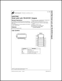 5962-89556012A datasheet: Octal D Latch with TRI-STATE Outputs 5962-89556012A