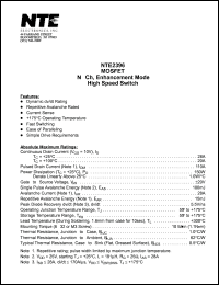 NTE2396 datasheet: MOSFET. N-channel enhancement mode, high speed switch. NTE2396