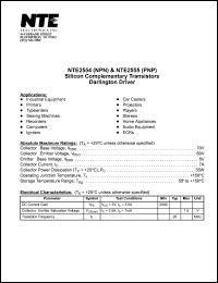 NTE2554 datasheet: Silicon complementary NPN transistor. Darlington driver. NTE2554