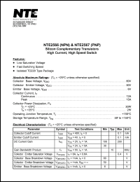 NTE2567 datasheet: Silicon complementary PNP transistor. High current, high speed switch. NTE2567