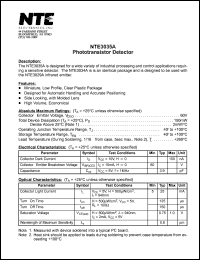 NTE3035A datasheet: Phototransistor detector. NTE3035A