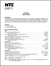 NTE3095 datasheet: Optoisolator. NTE3095