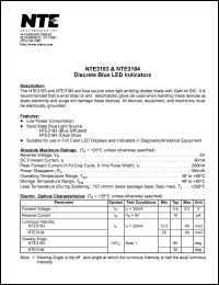 NTE3183 datasheet: Discrete blue LED indicator. Blue diffused. NTE3183