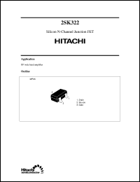 2SK322 datasheet: Small signal general purpose field effect (FET) transistor 2SK322