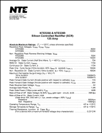 NTE5369 datasheet: Silicon controlled rectifier (SCR). Repetitive peak voltage 1200V. Average on-state current 75A. NTE5369