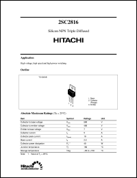 2SC2816 datasheet: Bipolar power switching transistor 2SC2816