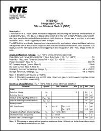 NTE6403 datasheet: Integrated circuit. Silicon bilateral switch (SBS). NTE6403