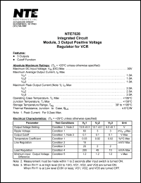 NTE7028 datasheet: Integrated circuit. Module, 3 output positive voltage regulator for VCR. NTE7028