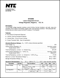 NTE969 datasheet: Linear integrated circuit. Negative voltage regulator, -15V, 1A. NTE969