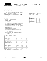 KIA2022AFN datasheet: 1.5V AM/FM IF+MPX system IC for digital tuning system KIA2022AFN