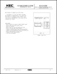 KIA2109F datasheet: 3-beam type PUH compatible RF amplifier for digital servo CD systems KIA2109F