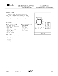 KIA6072AF datasheet: FM processor for car tuners KIA6072AF