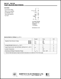 BA158 datasheet: 600 V, 1 A fast silicon rectifier BA158