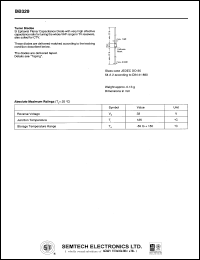 BB329 datasheet: 32 V, silicon epitaxial planar capacitance diode BB329