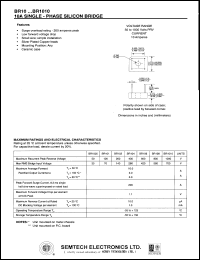 BR101 datasheet: 100 V, 10 A single-phase silicon bridge BR101