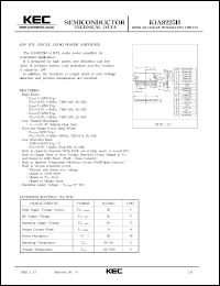 KIA8225H datasheet: 45W BTL single audio power amplifier KIA8225H