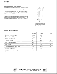 HN8050C datasheet: 25 V,  NPN silicon expitaxial planar transistor HN8050C