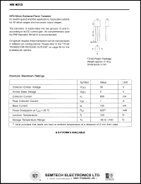 HN9013 datasheet: 30 V,  NPN silicon expitaxial planar transistor HN9013