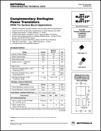 MJD122 datasheet: Complementary Darlington Power Transistors MJD122