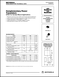 MJD31C datasheet: Complementary Power Transistors MJD31C
