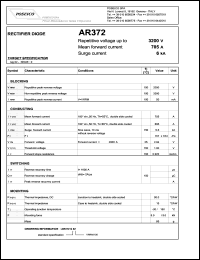 AR372S32 datasheet: 3200 V, 705 A, 6 kA rectifier diode AR372S32