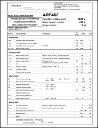 ARF462S45 datasheet: 4500 V, 435 A, 10 kA fast recovery diode ARF462S45