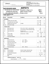 ARF673S45 datasheet: 4500 V, 990 A, 15 kA fast recovery diode ARF673S45