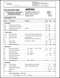 ARF681S45 datasheet: 4500 V, 1145 A, 25 kA fast recovery diode ARF681S45