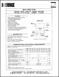 S100 datasheet: 100 V, 1.0 A surface mount schottky barrier rectifier S100