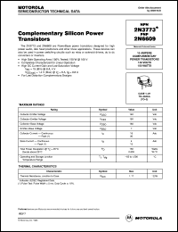 2N3773 datasheet: Complementary Silicon Power Transistor 2N3773