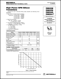 2N6341 datasheet: High-Power NPN Silicon Transistors 2N6341