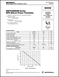 BUV20 datasheet: SWITCHMODE Series NPN Silicon Power Transistor BUV20