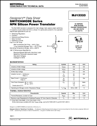MJ13333 datasheet: SWITCHMODE Series NPN Silicon Power Transistors MJ13333