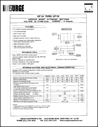 UF1J datasheet: 600 V, 1.0 A,  surface mount ultrafast rectifier UF1J